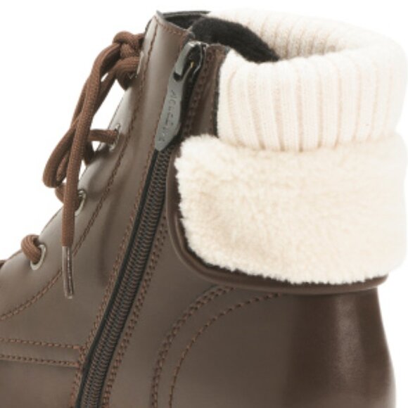 new AQUA DIVA Leather Waterproof Lace Up Boots for women brown 561tn - Picture 4 of 5